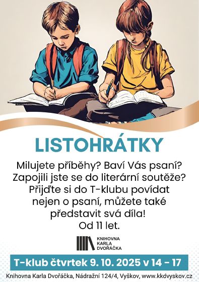 Plakát události Listohrátky, říjen 2025