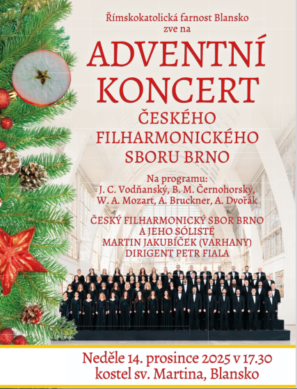Plakát události Adventní koncert Českého filharmonického sboru Brno