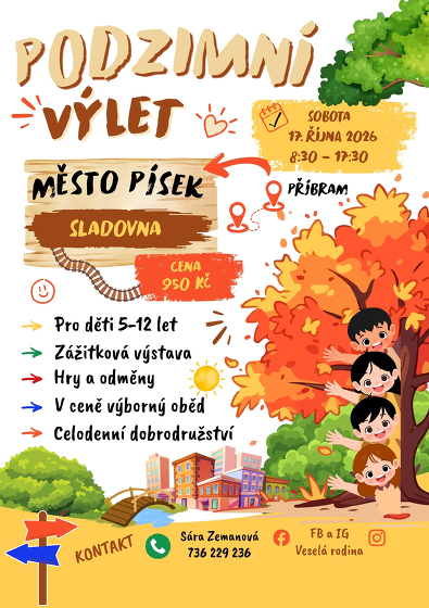 Plakát události Zážitkový podzimní výlet pro děti