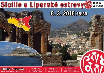 Plakát události Promítání: Sicílie a Liparské ostrovy (T. Zavřelová)