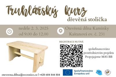 Plakát události Truhlářský kurz - dřevěná stolička