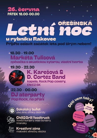 Plakát události Letní noc Ořešín