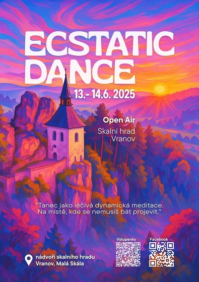 Plakát události Ecstatic Dance Open Air | skalní hrad Vranov