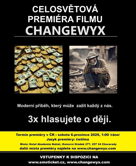 Plakát události Premiéra filmu Changewyx, hotel Akademie Naháč