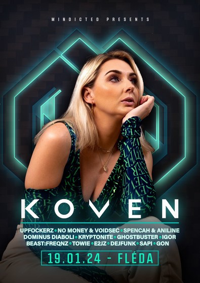 Plakát události Mindicted presents KOVEN /UK/