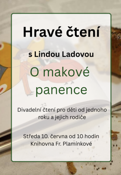 Plakát události Hravé čtení s Lindou Ladovou – Maková panenka