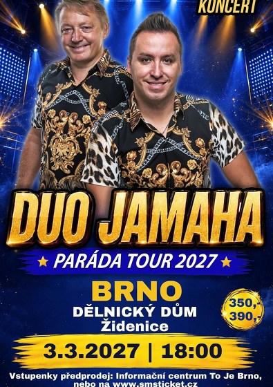 Plakát události Koncert Duo Jamaha - Brno | Paráda Tour 2027
