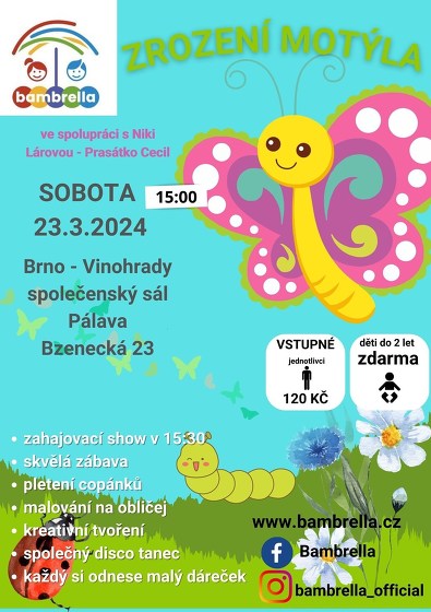 Plakát události Zrození motýla