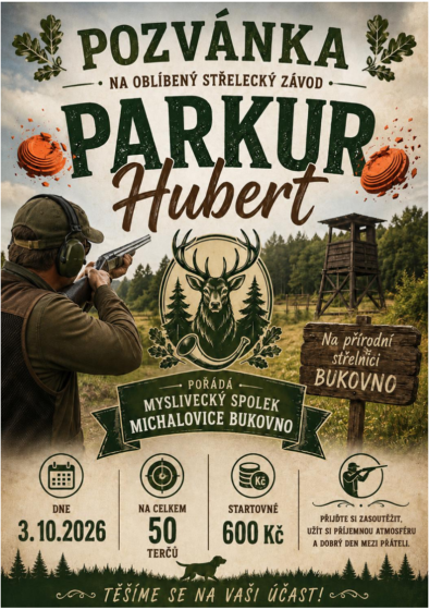 Plakát události Střelecký závod PARKUR Hubert