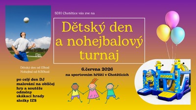 Plakát události Dětský den a nohejbalový turnaj