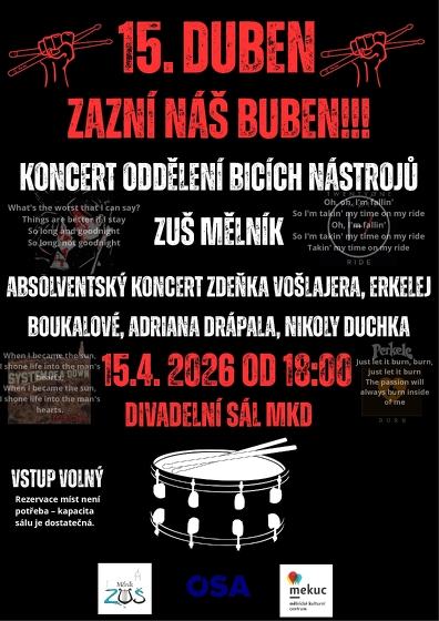 Plakát události 15. duben zazní náš buben