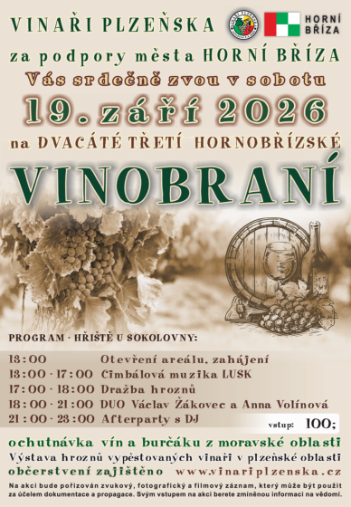 Plakát události 23. Hornobřízské VINOBRANÍ