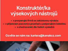 Karel Kaňák, s.r.o. nabízí práci na pozici Konstruktér/ka nástrojů v rodinné firmě v obci Rohatec