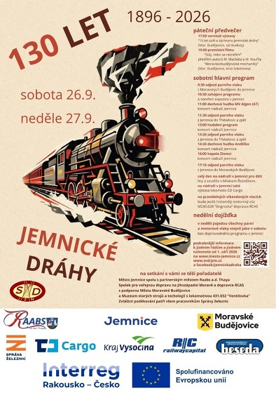 Plakát události 130 let Jemnické dráhy