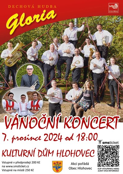 Plakát události Vánoční koncert Dechová hudba Gloria