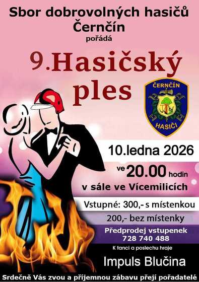 Plakát události 9. Hasičský ples SDH Černčín