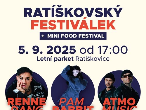 Plakát události Ratíškovský festiválek + mini food festival 2025