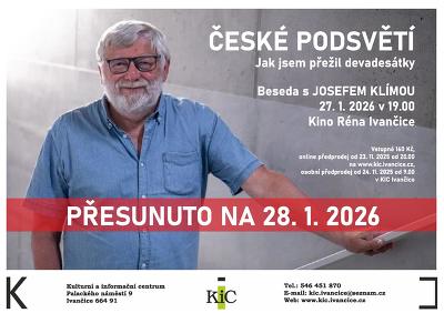 Plakát události ZMĚNA TERMÍNU! České podsvětí: Jak jsem přežil devadesátky - Beseda s Josefem Klímou