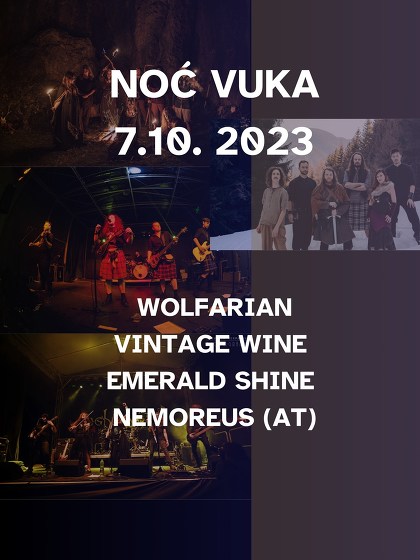 Plakát události 10 let Wolfarian + Nemoreus, Vintage Wine, Emerald Shine