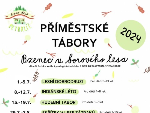 Plakát události Příměstské tábory Bzenec u borového lesa