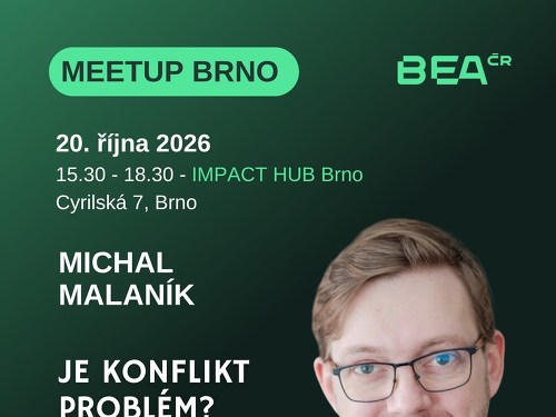 Plakát události MeetUP BEA ČR Brno