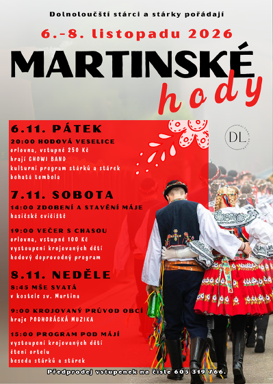 Plakát události Martinské hody v Dolních Loučkác