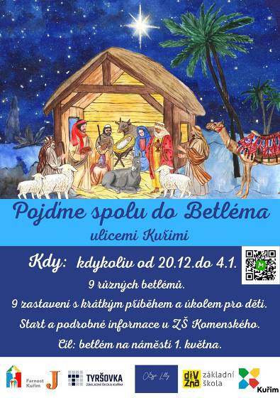 Plakát události Pojďme spolu do Betléma ulicemi Kuřimi