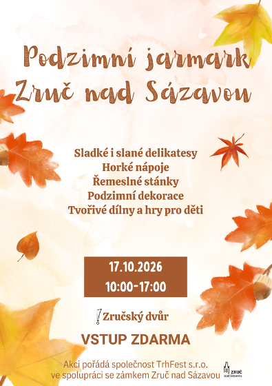 Plakát události Podzimní jarmark Zruč nad Sázavou