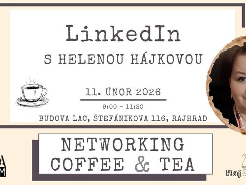 Plakát události Networking Coffee & Tea s Helenou Hájkovou