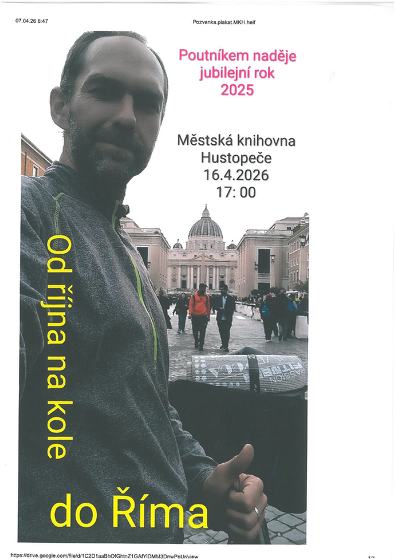 Plakát události Přednáška Od října na kole do Říma