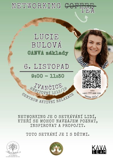 Plakát události Networking Tea s Lucií Bulovou