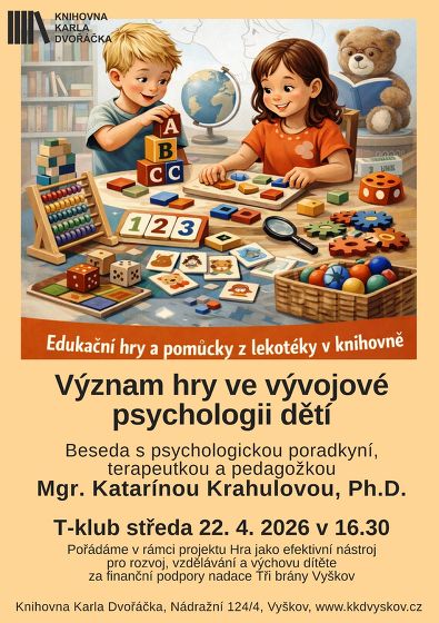 Plakát události Význam hry ve vývojové psychologii dětí