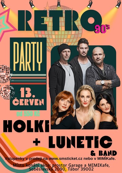 Plakát události Retro party - HOLKI + LUNETIC