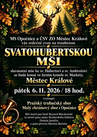 Plakát události Svatohubertskou mši