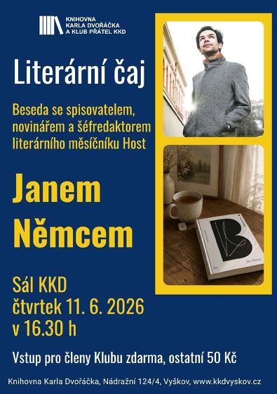 Plakát události Literární čaj s Janem Němcem