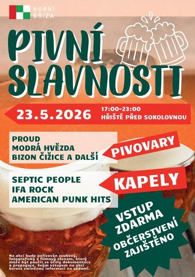 Plakát události Pivní slavnosti v Horní Bříze