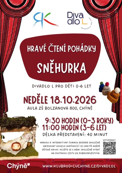 Plakát události Hravé čtení pohádky Sněhurka (Divadlo L)
