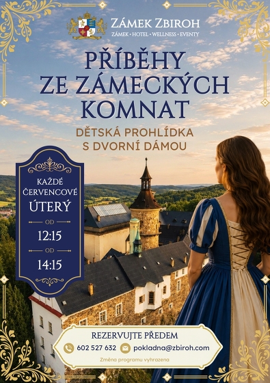 Plakát události Příběhy ze zámeckých komnat - dětská prohlídka s dvorní dámou