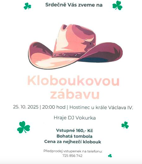 Plakát události Klobouková zábava