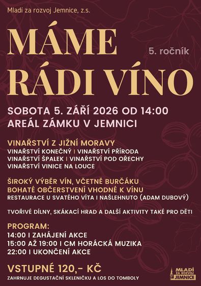 Plakát události Máme rádi víno v Jemnici