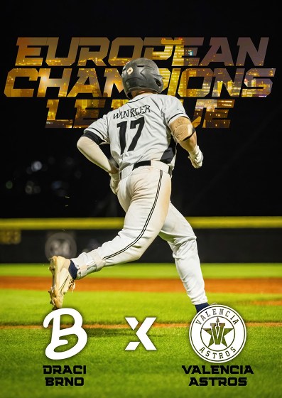 Plakát události ELB: Valencia Astros (SPA) vs. Draci Brno (CZ)