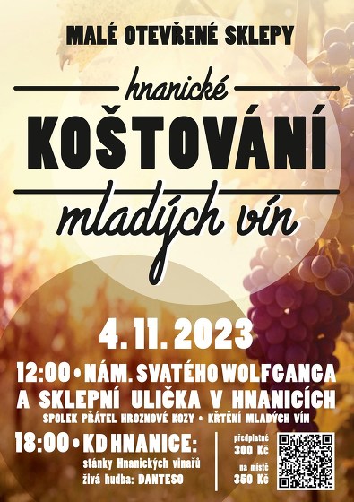 Plakát události Hnanické koštování mladých vín (malé otevřené sklepy)