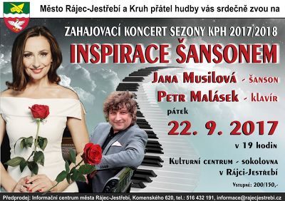 Plakát události Zahajovací koncert KPH: Jana Musilová, Petr Malásek: Inspirace šansonem