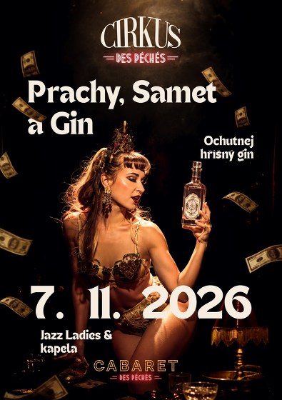 Plakát události Cirkus des Péchés: Prachy, Samet a Gin