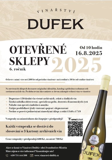 Plakát události Otevřené sklepy Vinařství Josef Dufek