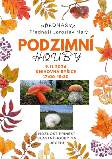Plakát události Přednáška o houbách
