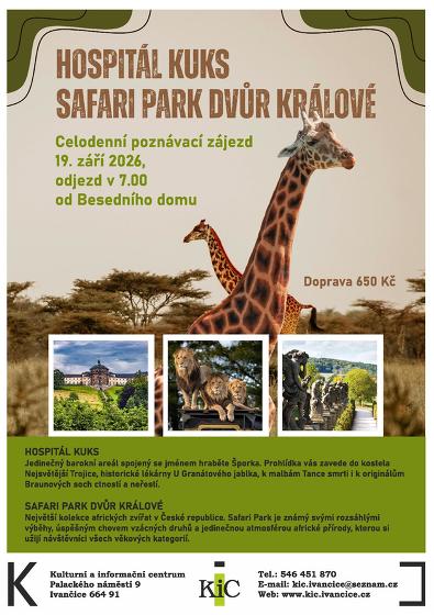 Plakát události Hospitál Kuks, Safari park Dvůr Králové - zájezd