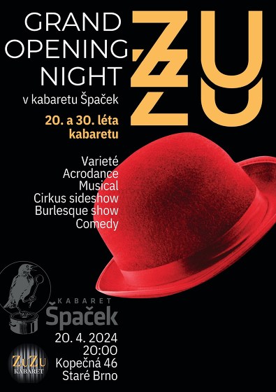Plakát události ZuZu kabaret u Špačka