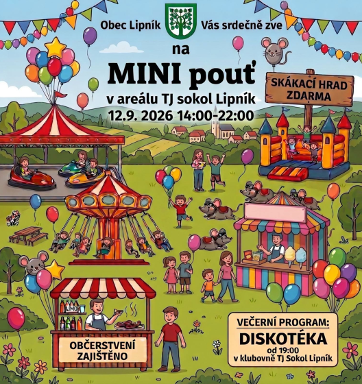 Plakát události Mini pouť v areálu TJ sokol Lipník