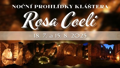 Plakát události Páteční noční prohlídka kláštera Rosa coeli 15. 8. 2025